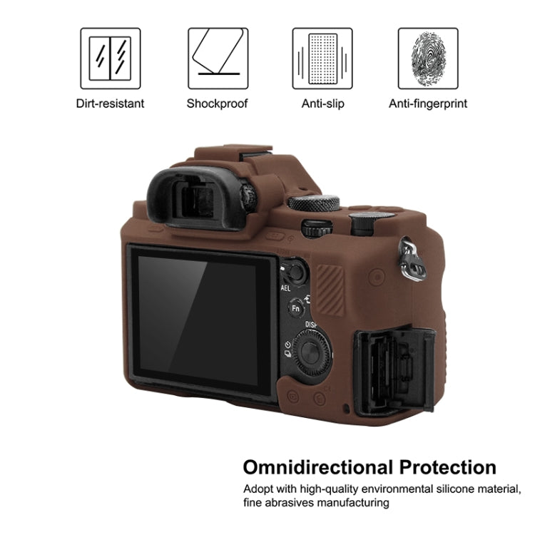 PULUZ Soft Silicone Protective Case for Sony ILCE-7MII / 7SMII / 7RMII(Coffee) - Protective Case by PULUZ | Online Shopping South Africa | PMC TechLife | Buy Now Pay Later Mobicred
