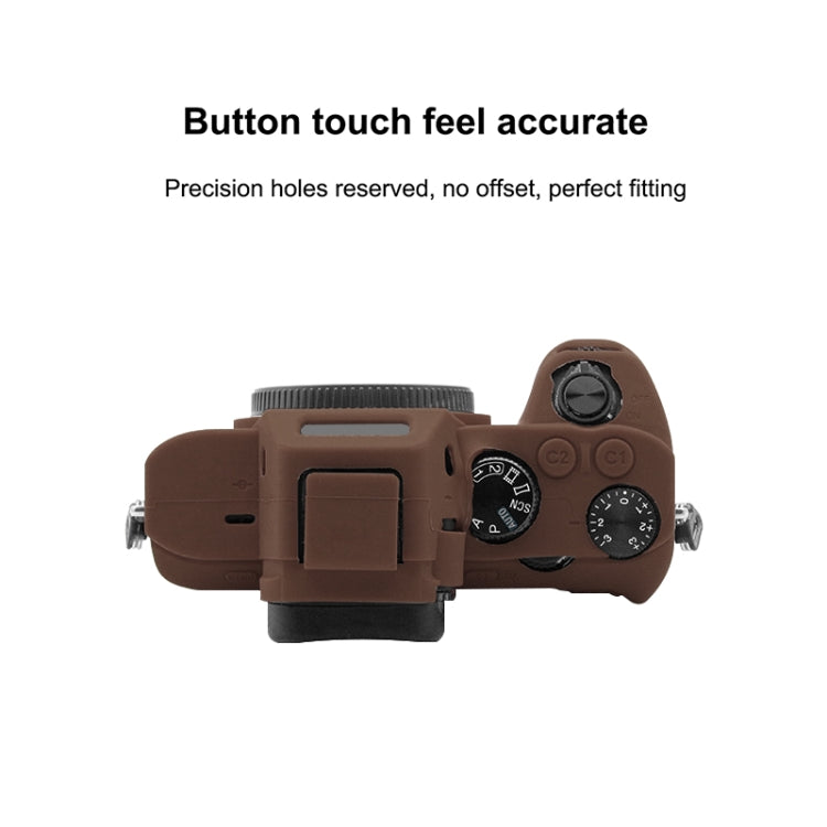 PULUZ Soft Silicone Protective Case for Sony ILCE-7MII / 7SMII / 7RMII(Coffee) - Protective Case by PULUZ | Online Shopping South Africa | PMC TechLife | Buy Now Pay Later Mobicred