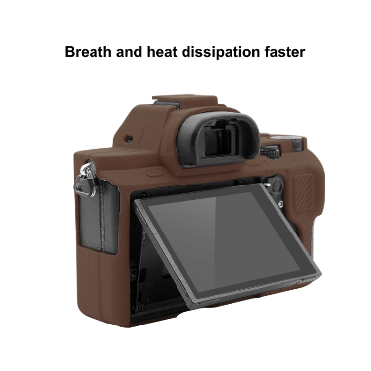 PULUZ Soft Silicone Protective Case for Sony ILCE-7MII / 7SMII / 7RMII(Coffee) - Protective Case by PULUZ | Online Shopping South Africa | PMC TechLife | Buy Now Pay Later Mobicred