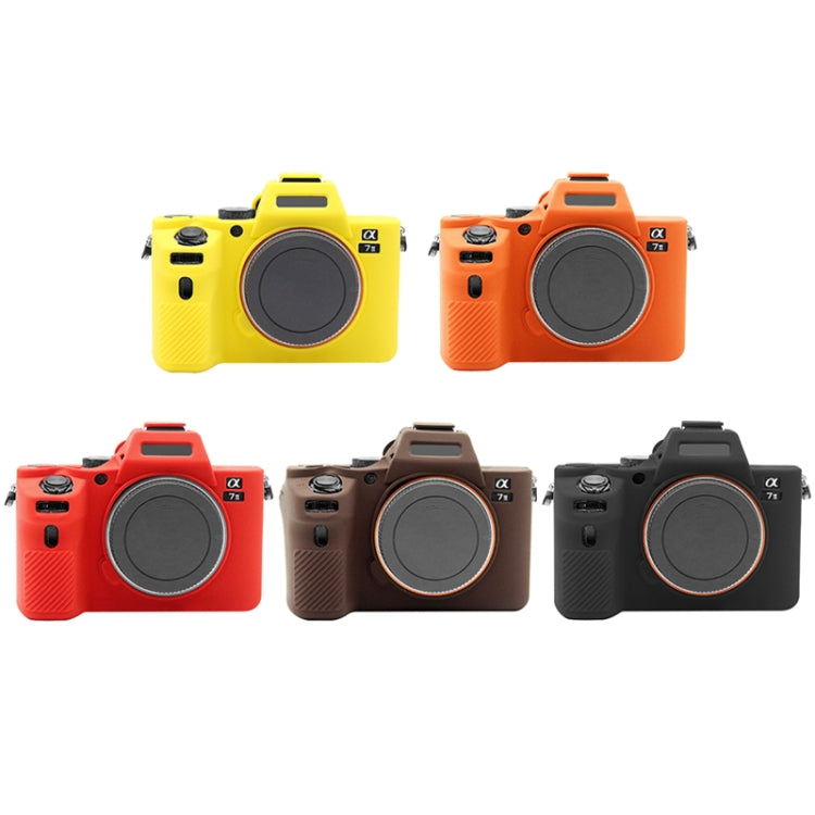 PULUZ Soft Silicone Protective Case for Sony ILCE-7MII / 7SMII / 7RMII(Coffee) - Protective Case by PULUZ | Online Shopping South Africa | PMC TechLife | Buy Now Pay Later Mobicred