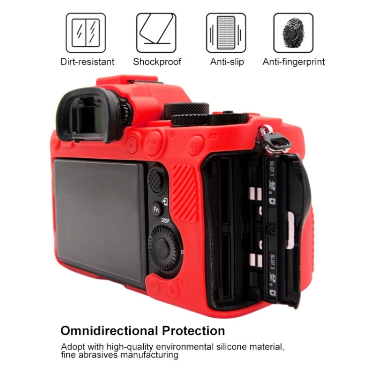 PULUZ Soft Silicone Protective Case for Sony ILCE-9M2/ Alpha 9 II / A92(Red) - free shipping - PMC TechLife - Order now!