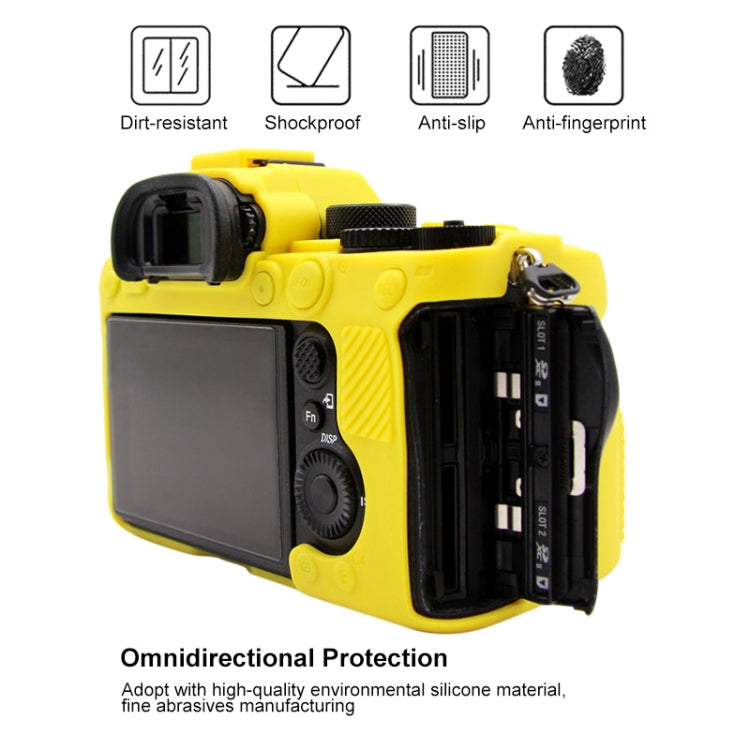 PULUZ Soft Silicone Protective Case for Sony ILCE-9M2/ Alpha 9 II / A92(Yellow) - Protective Case by PULUZ | Online Shopping South Africa | PMC TechLife | Buy Now Pay Later Mobicred