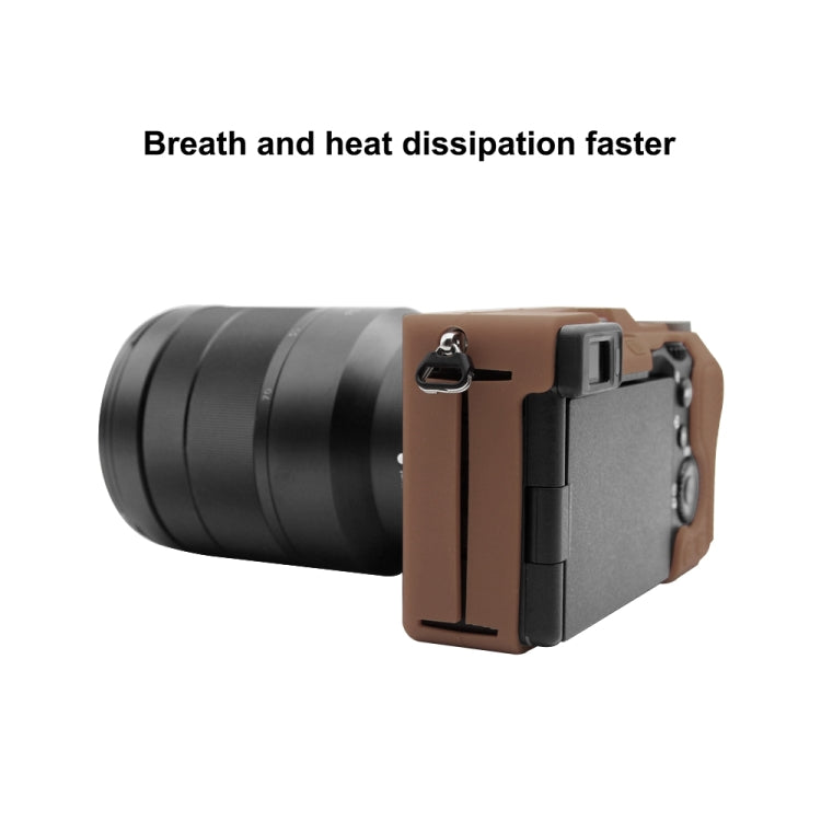 PULUZ Soft Silicone Protective Case for Sony A7C / ILCE-7C(Coffee) - Protective Case by PULUZ | Online Shopping South Africa | PMC TechLife | Buy Now Pay Later Mobicred