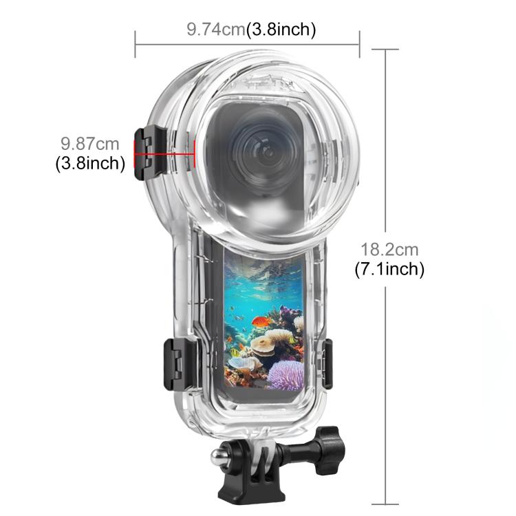 For Insta360 X5 PULUZ 60m Waterproof Sealed Diving Case (Transparent) - free shipping - PMC TechLife - Order now!