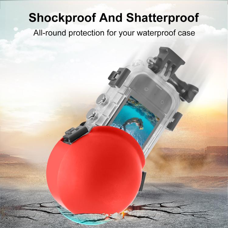 For Insta360 X5 PULUZ Invisible Dive Case Lens Guard Silicone Protective Lens Cap Cover (Red) - free shipping - PMC TechLife - Order now!