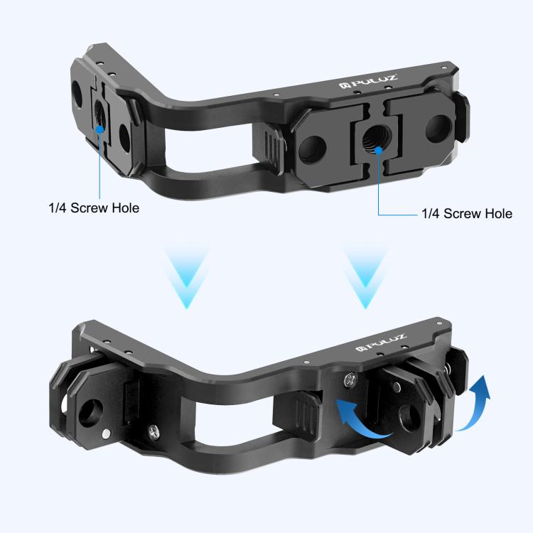 For DJI Osmo Action 5 Pro / 4 PULUZ Vertical Horizontal Shooting Quick Release Metal Magnetic L Bracket (Black) - free shipping - PMC TechLife - Order now!