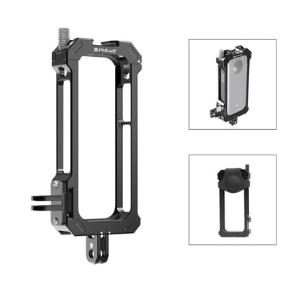 For Insta360 X3 PULUZ Metal Protective Cage Rig Housing Frame with Expand Cold Shoe Base & Tripod Adapter(Black) - Mount & Holder by PULUZ | Online Shopping South Africa | PMC Jewellery | Buy Now Pay Later Mobicred