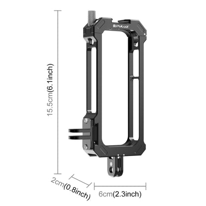 For Insta360 X3 PULUZ Metal Protective Cage Rig Housing Frame with Expand Cold Shoe Base & Tripod Adapter(Black) - Mount & Holder by PULUZ | Online Shopping South Africa | PMC Jewellery | Buy Now Pay Later Mobicred