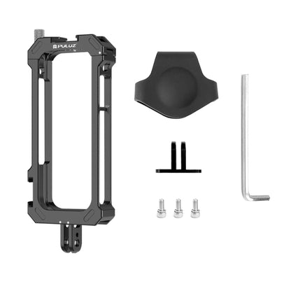 For Insta360 X3 PULUZ Metal Protective Cage Rig Housing Frame with Expand Cold Shoe Base & Tripod Adapter(Black) - Mount & Holder by PULUZ | Online Shopping South Africa | PMC Jewellery | Buy Now Pay Later Mobicred