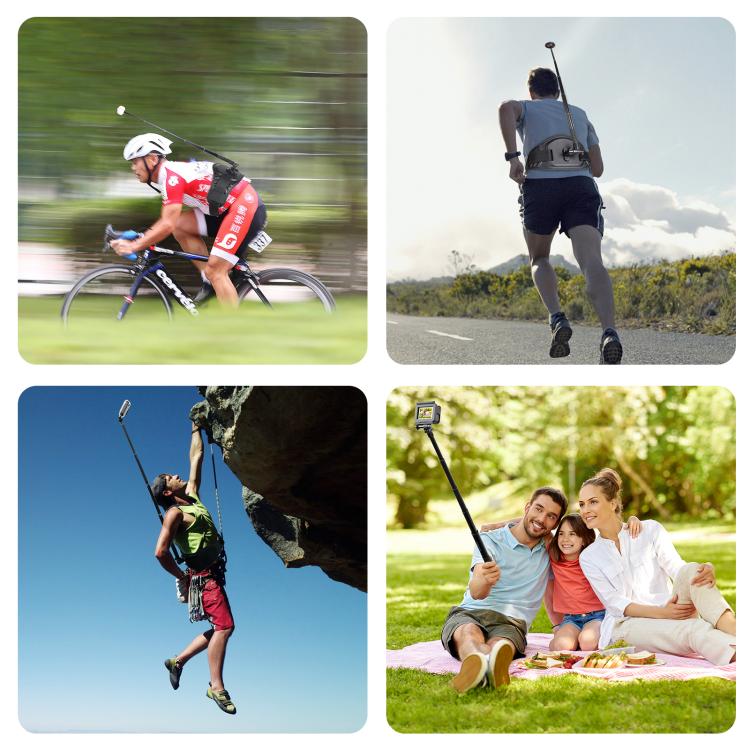 PULUZ Waist Belt Mount Strap with Selfie Stick Monopod for GoPro, Insta360, DJI and Other Action Cameras - free shipping - PMC TechLife - Order now!