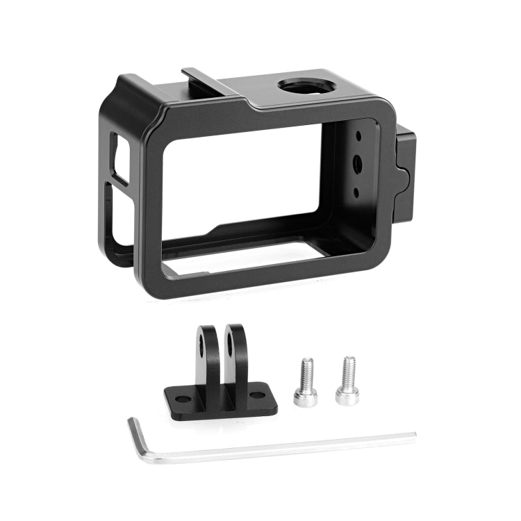 For DJI Osmo Action 4 / 3 PULUZ Metal Cage Expansion Adapter Frame with Cold Shoe (Black) - Protection Frame by PULUZ | Online Shopping South Africa | PMC Jewellery | Buy Now Pay Later Mobicred