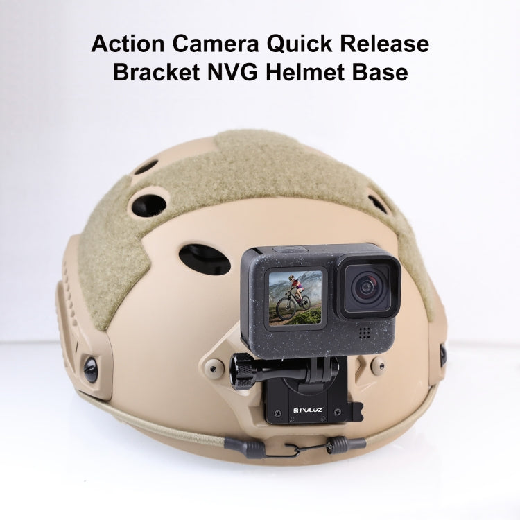 PULUZ Aluminum Quick Release Bracket NVG Helmet Mount for GoPro and Other Action Cameras (Black) - Helmet Mount by PULUZ | Online Shopping South Africa | PMC Jewellery | Buy Now Pay Later Mobicred