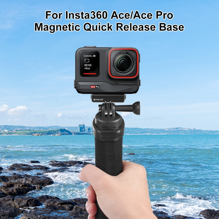 For Insta360 Ace / Ace Pro / X4 PULUZ Magnetic Quick Release Base Mount (Black) - Others by PULUZ | Online Shopping South Africa | PMC Jewellery