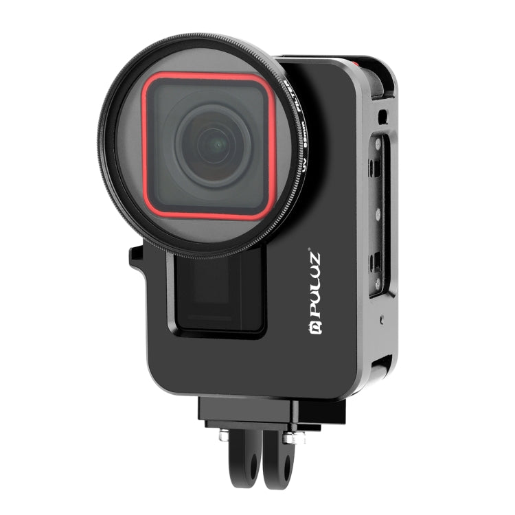 For Insta360 Ace Pro / Ace PULUZ Metal Cage Adapter Frame with 52mm UV Filter & Adapter Ring (Black) - Mount & Holder by PULUZ | Online Shopping South Africa | PMC TechLife | Buy Now Pay Later Mobicred