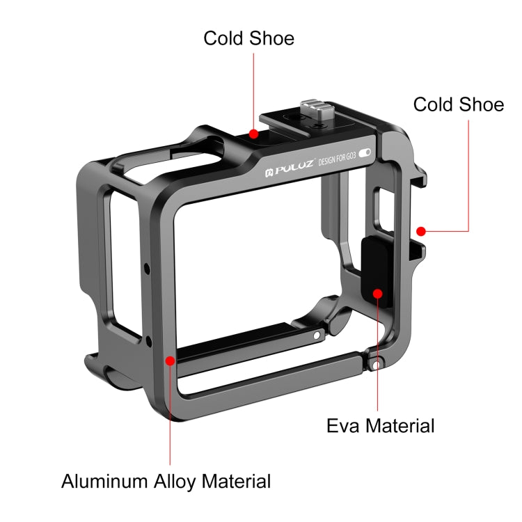 For Insta360 GO 3 / GO 3S PULUZ Camera Battery Case Aluminum Alloy Protective Frame (Black) - Mount & Holder by PULUZ | Online Shopping South Africa | PMC Jewellery | Buy Now Pay Later Mobicred