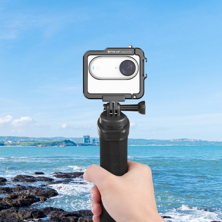 For Insta360 GO 3 / GO 3S PULUZ Camera Battery Case Aluminum Alloy Protective Frame (Black) - Mount & Holder by PULUZ | Online Shopping South Africa | PMC Jewellery | Buy Now Pay Later Mobicred