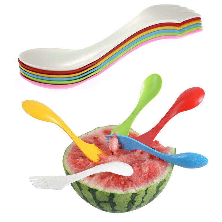 6 in 1 Colorful ABS Knife / Fork / Spoon Set - Cutlery Sets by PMC TechLife | Online Shopping South Africa | PMC TechLife | Buy Now Pay Later Mobicred