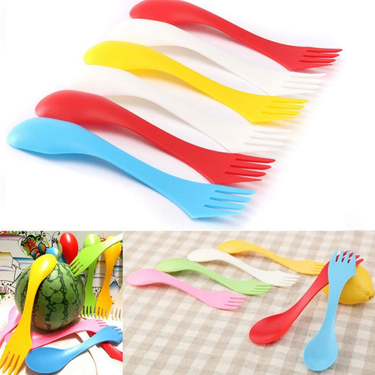 6 in 1 Colorful ABS Knife / Fork / Spoon Set - Cutlery Sets by PMC TechLife | Online Shopping South Africa | PMC TechLife | Buy Now Pay Later Mobicred