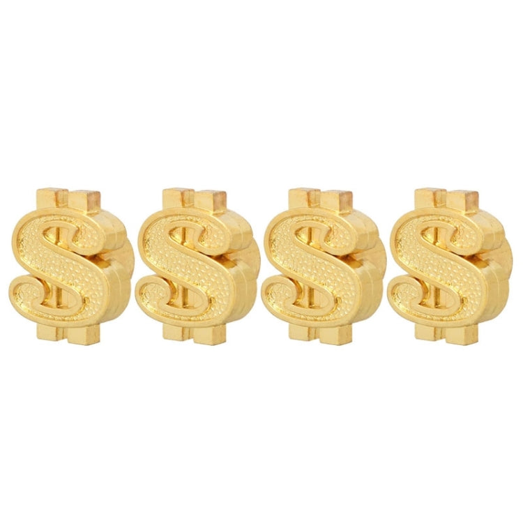 Universal 8mm Dollar Style Plastic Car Tire Valve Caps, Pack of 4(Gold) - Tire Valve Caps by PMC TechLife | Online Shopping South Africa | PMC TechLife | Buy Now Pay Later Mobicred