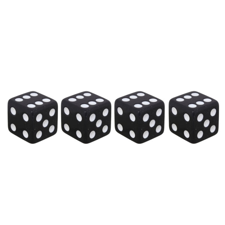 Universal 8mm Dice Style Plastic Car Tire Valve Caps, Pack of 4(Black) - Tire Valve Caps by PMC TechLife | Online Shopping South Africa | PMC TechLife | Buy Now Pay Later Mobicred