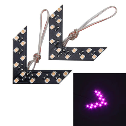 14 LED 3528 SMD Arrows Light for Car Side Mirror Turn Signal (Pairs)(Pink Light) - Arrow Turn Lights by PMC Jewellery | Online Shopping South Africa | PMC Jewellery | Buy Now Pay Later Mobicred