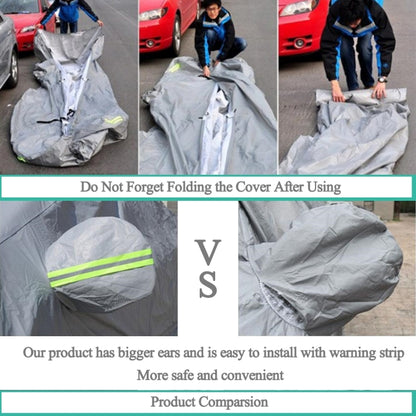 PEVA Anti-Dust Waterproof Sunproof Hatchback Car Cover with Warning Strips, Fits Cars up to 4.5m(177 inch) in Length - PE Material by PMC Jewellery | Online Shopping South Africa | PMC Jewellery | Buy Now Pay Later Mobicred