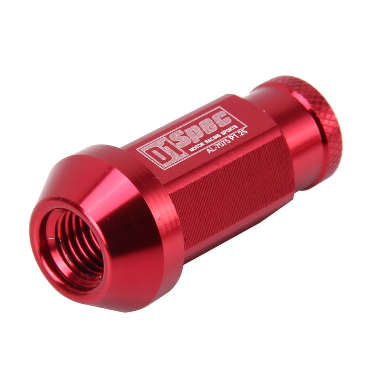 D1 Spec P1.5 M12x1.25 Racing Wheel Nut, Length: 50mm(Red) - Nuts & Bolts by PMC TechLife | Online Shopping South Africa | PMC TechLife | Buy Now Pay Later Mobicred
