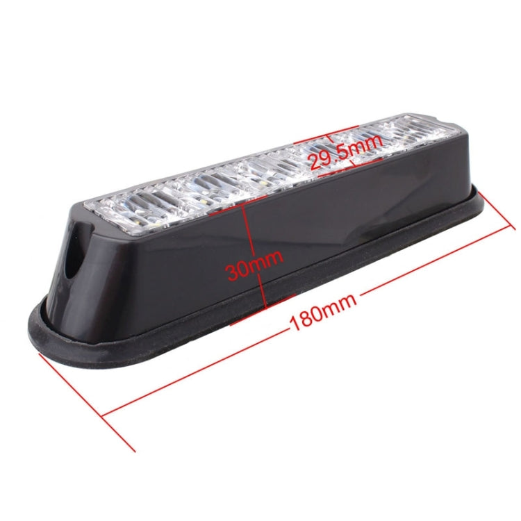 18W 1080LM 6-LED White + Red Light Wired Car Flashing Warning Signal Lamp, DC 12-24V, Wire Length: 90cm - Warning Lights by PMC Jewellery | Online Shopping South Africa | PMC Jewellery | Buy Now Pay Later Mobicred