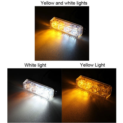 12W 720LM 6500K 577-597nm 4-LED White + Yellow Light Wired Car Flashing Warning Signal Lamp, DC12-24V, Wire Length: 95cm - Warning Lights by PMC Jewellery | Online Shopping South Africa | PMC Jewellery | Buy Now Pay Later Mobicred