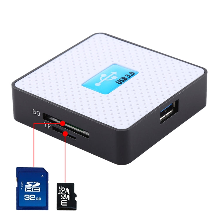 USB 3.0 All-in-1 Card Reader, Super Speed 5Gbps, Support CF / SD / TF / M2 / XD Card(White) -  by PMC Jewellery | Online Shopping South Africa | PMC Jewellery | Buy Now Pay Later Mobicred