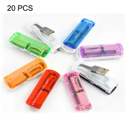 20 PCS USB 2.0 Multi Card Reader, Support SD / MMC, MS, TF, M2 Card, Random Color Delivery -  by PMC Jewellery | Online Shopping South Africa | PMC Jewellery | Buy Now Pay Later Mobicred