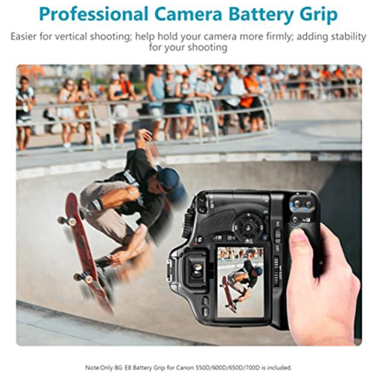 Battery Grip for Canon EOS 550D with Two Battery Holder - free shipping - PMC TechLife - Order now!