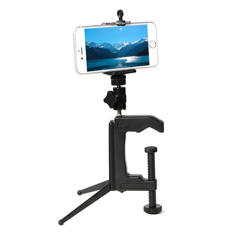 Desktop Fixed Clamp Holder Mount with Tripod Adapter for GoPro Hero12 Black / Hero11 /10 /9 /8 /7 /6 /5, Insta360 Ace / Ace Pro, DJI Osmo Action 4 and Other Action Cameras, Clamp Size: 1 - 6 cm - Holder by PMC Jewellery | Online Shopping South Africa | PMC Jewellery