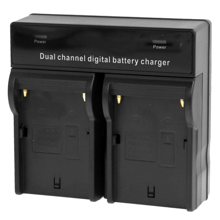 Dual Channel Digital Battery Charger for Sony F550 / F730 / F750 / F960 / F960H, EU Plug(Black) - free shipping - PMC TechLife - Order now!