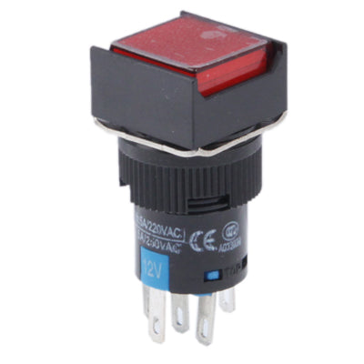 Car DIY Square Button Push Switch with Lock & LED Indicator, DC 24V(Red) - Car Switches by PMC Jewellery | Online Shopping South Africa | PMC Jewellery