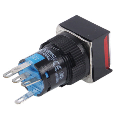 Car DIY Square Button Push Switch with Lock & LED Indicator, DC 24V(Red) - Car Switches by PMC Jewellery | Online Shopping South Africa | PMC Jewellery