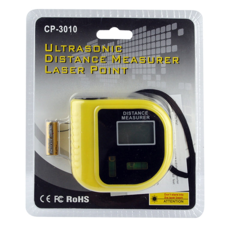 CP-3010 Ultrasonic Distance Measurer with Laser Pointer, Range: 0.5-18m(Yellow) - Laser Rangefinder by PMC Jewellery | Online Shopping South Africa | PMC Jewellery | Buy Now Pay Later Mobicred