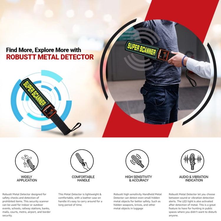 TS90 Hand-held Security Metal Detector, Detection Distance: 60mm - Metal Detector by PMC TechLife | Online Shopping South Africa | PMC TechLife | Buy Now Pay Later Mobicred