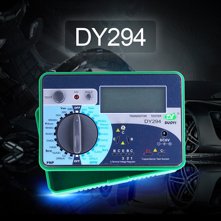 DY294 Professional 2.7 inch LCD Digital Transistor Parameter Tester Meter (4*AA) - Battery & Resistance Tester by PMC TechLife | Online Shopping South Africa | PMC TechLife | Buy Now Pay Later Mobicred