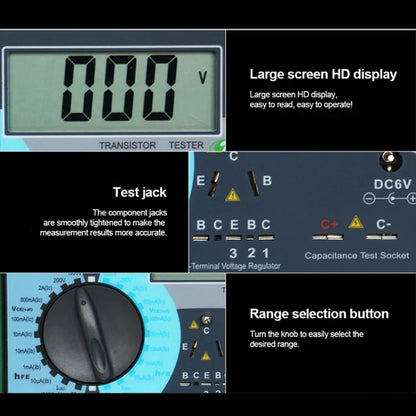 DY294 Professional 2.7 inch LCD Digital Transistor Parameter Tester Meter (4*AA) - Battery & Resistance Tester by PMC Jewellery | Online Shopping South Africa | PMC Jewellery | Buy Now Pay Later Mobicred