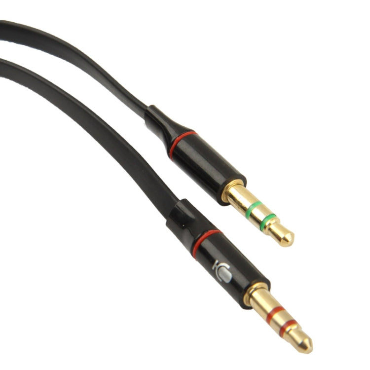 3.5mm female to 3.5mm Male Microphone Jack + 3.5mm Male Earphone Jack Adapter Cable(Black) - Audio Adapter by PMC Jewellery | Online Shopping South Africa | PMC Jewellery