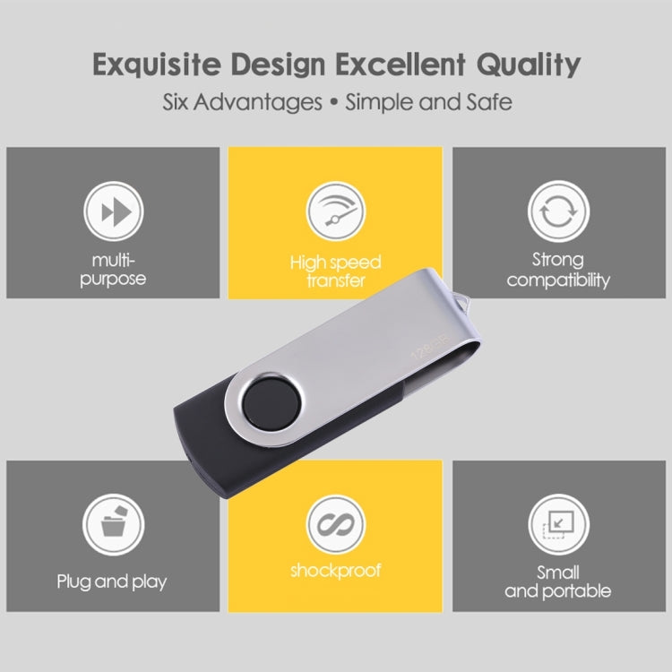 128GB Twister USB 2.0 Flash Disk(Black) - USB Flash Drives by PMC Jewellery | Online Shopping South Africa | PMC Jewellery | Buy Now Pay Later Mobicred