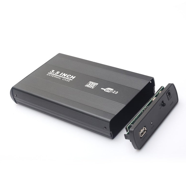 3.5 inch HDD SATA External Case, Support USB 2.0(Black) - HDD Enclosure by PMC Jewellery | Online Shopping South Africa | PMC Jewellery | Buy Now Pay Later Mobicred