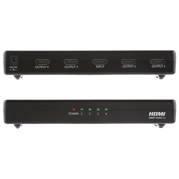 HDMI-400 V1.4 1080P Full HD 1 x 4 HDMI Amplifier Splitter, Support 3D - Splitter by PMC Jewellery | Online Shopping South Africa | PMC Jewellery | Buy Now Pay Later Mobicred