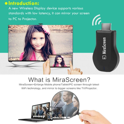 MiraScreen WiFi Display Dongle / Miracast Airplay DLNA Display Receiver Dongle(Black) - Wireless Display Dongle by PMC Jewellery | Online Shopping South Africa | PMC Jewellery | Buy Now Pay Later Mobicred