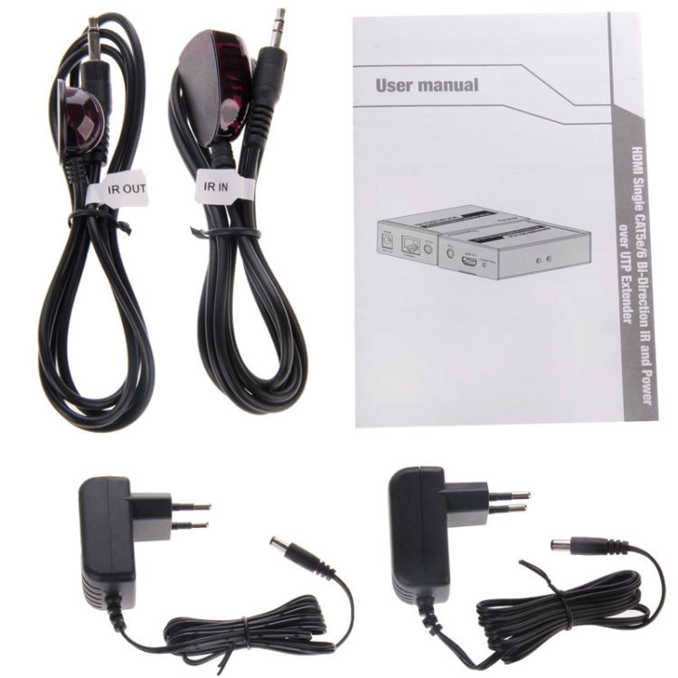 HDMI Extender Over Cat5e / 6 (EU Plug)(Black) - Amplifier by PMC Jewellery | Online Shopping South Africa | PMC Jewellery | Buy Now Pay Later Mobicred