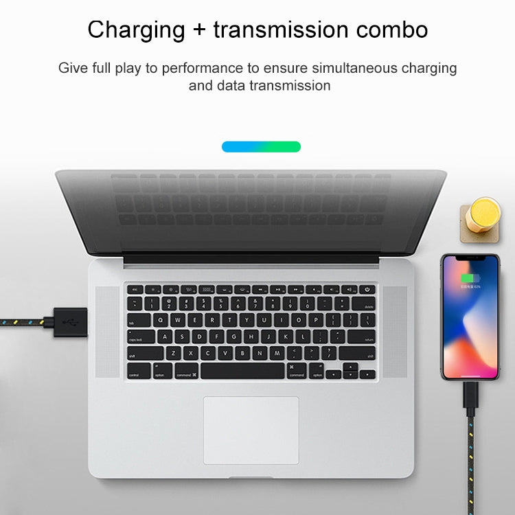 3m Nylon Netting Style USB Data Transfer Charging Cable for iPhone, iPad(Orange) - free shipping - PMC Jewellery - Order now!