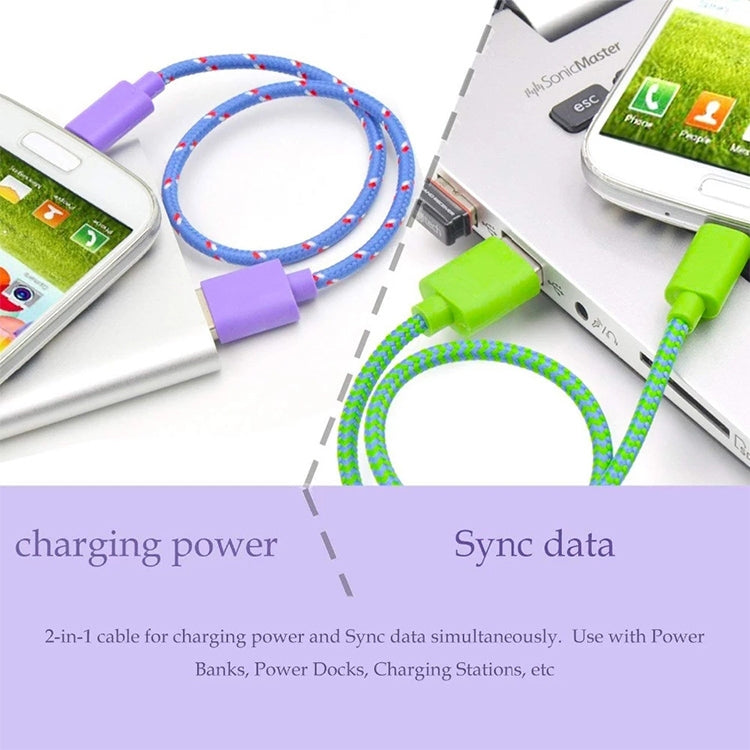 3m Nylon Netting Style USB Data Transfer Charging Cable for iPhone, iPad(Orange) - free shipping - PMC Jewellery - Order now!