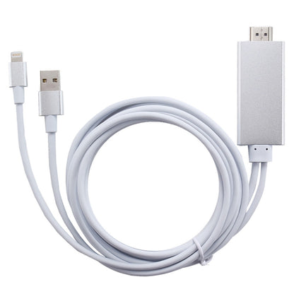 8 Pin to HDMI HDTV Adapter Cable with USB Charger Cable(Silver) - Video & Audio Cable by PMC Jewellery | Online Shopping South Africa | PMC Jewellery | Buy Now Pay Later Mobicred