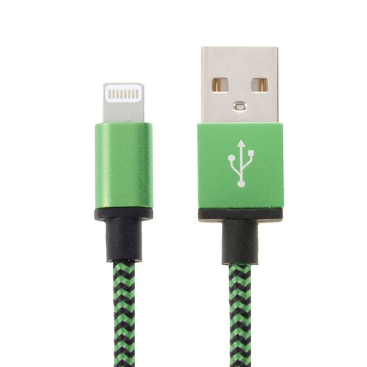 2m Woven Style 8 Pin to USB Sync Data / Charging Cable(Green) - Normal Style Cable by PMC Jewellery | Online Shopping South Africa | PMC Jewellery | Buy Now Pay Later Mobicred